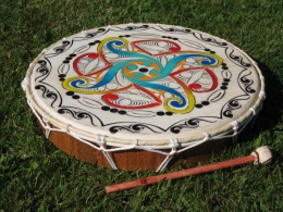 Šamanský rámový buben s malbou-bez malby za 2200 kč